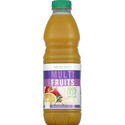 Monoprix Jus multifruits de jus et de purées 100% fruit pressé 1L Monoprix Jus multifruits de jus et de purées 100% fruit pressé 1L