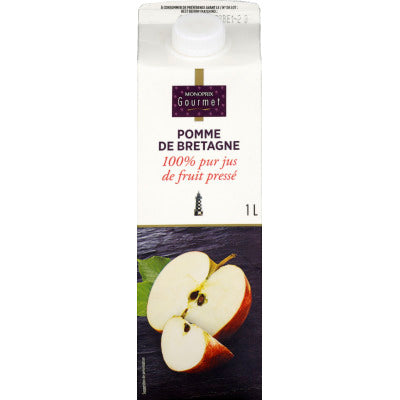 Monoprix Gourmet Pomme de Bretagne 100% pur jus de fruit pressé 1L Monoprix Gourmet Pomme de Bretagne 100% pur jus de fruit pressé 1L