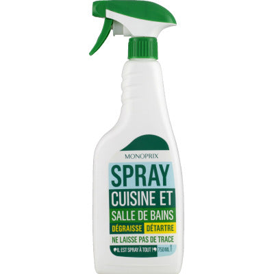 Monoprix Spray dégraissant et salle de bains 750ml Monoprix Spray dégraissant et salle de bains 750ml