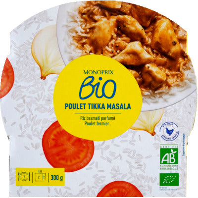 Monoprix Bio Poulet Tikka Masala 300G Monoprix Bio Poulet Tikka Masala 300G