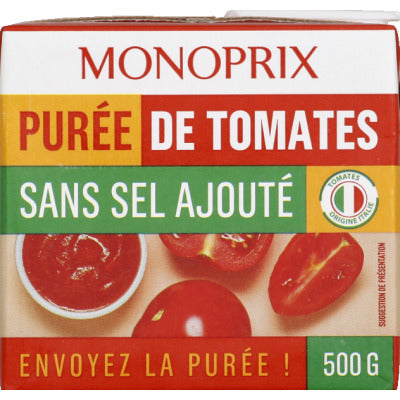 Monoprix Purée de tomates sans sel ajouté 500g Monoprix Purée de tomates sans sel ajouté 500g