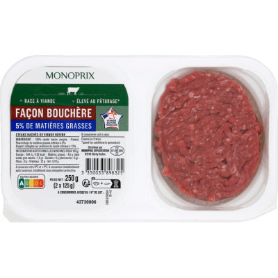 Monoprix Steak Hachés 5% 2x125g Monoprix Steak Hachés 5% 2x125g