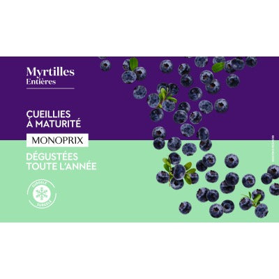 Monoprix Myrtilles entières 450g Monoprix Myrtilles entières 450g
