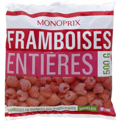Monoprix Framboises Entières 500g Monoprix Framboises Entières 500g