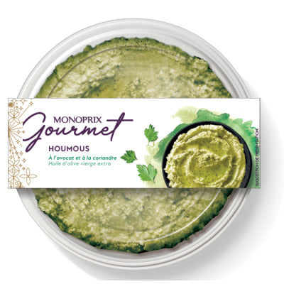 Monoprix Gourmet Houmous avocat et coriandre 180g Monoprix Gourmet Houmous avocat et coriandre 180g