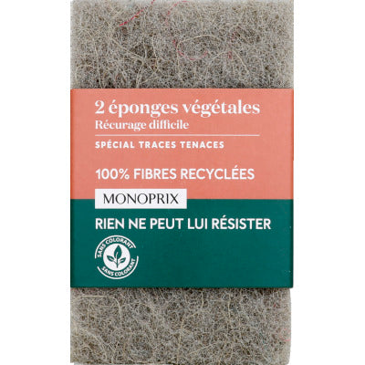 Monoprix Éponges végétales spécial traces tenaces x2 Monoprix Éponges végétales spécial traces tenaces x2