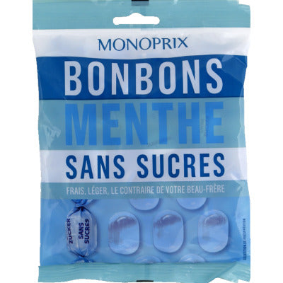 Monoprix Bonbons menthe sans sucres 110g Monoprix Bonbons menthe sans sucres 110g