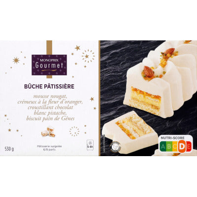 Monoprix Gourmet bûche Pâtissière mousse nougati surgelée 530g Monoprix Gourmet bûche Pâtissière mousse nougati surgelée 530g