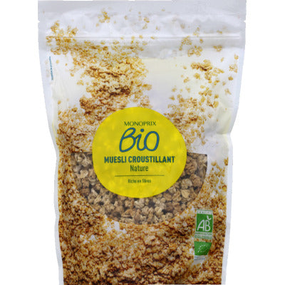 Monoprix Bio Muesli croustillant nature 375g Monoprix Bio Muesli croustillant nature 375g