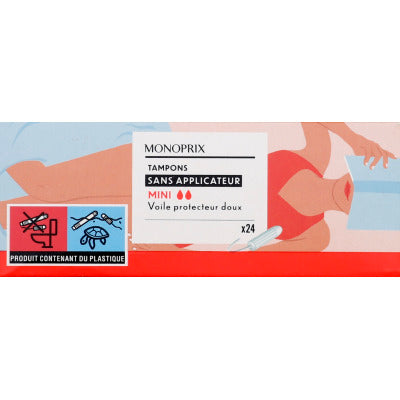 Monoprix Tampons Mini Sans Applicateur x24 Monoprix Tampons Mini Sans Applicateur x24