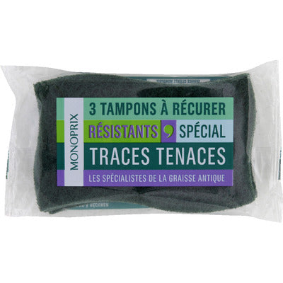 Monoprix Tampons à récurer résistants x3 Monoprix Tampons à récurer résistants x3