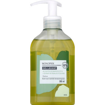 Monoprix Gel Lavant Au Savon De Marseille & Aux Feuilles D'Olivier 300Ml Monoprix Gel Lavant Au Savon De Marseille & Aux Feuilles D'Olivier 300Ml
