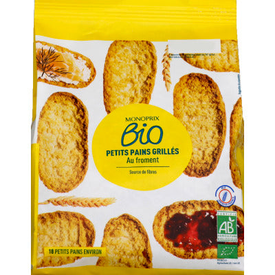 Monoprix Bio Petits Pains Grillés Au Froment 225g Monoprix Bio Petits Pains Grillés Au Froment 225g