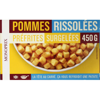 Monoprix Pommes rissolées préfrites, surgelées 450g Monoprix Pommes rissolées préfrites, surgelées 450g