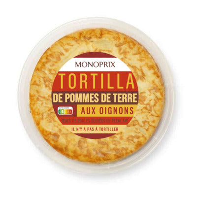 Monoprix Tortilla de pommes de terre aux oignons 500g Monoprix Tortilla de pommes de terre aux oignons 500g