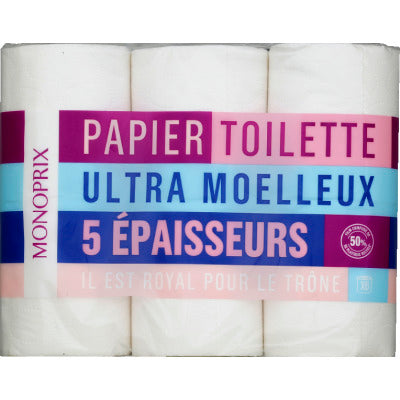 Monoprix Papier toilette ultra moelleux 5 épaisseurs Monoprix papier toilette ultra moelleux 5 épaisseurs