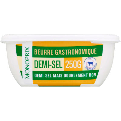 Monoprix Beurre Gastronomique Demi-Sel 250g Monoprix Beurre Gastronomique Demi-Sel 250g