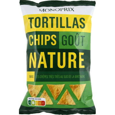 Monoprix tortillas chips goût nature 150g Monoprix tortillas chips goût nature 150g