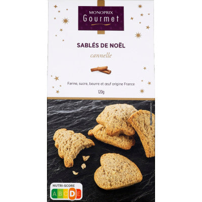 Monoprix Gourmet Sablés de Noël cannelle 120g Monoprix Gourmet Sablés de Noël cannelle 120g