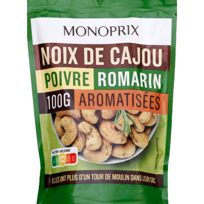 Monoprix Noix cajou poivre romarin 100g Monoprix Noix cajou poivre romarin 100g