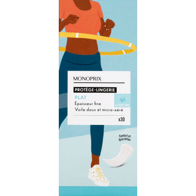 Monoprix Protège-Lingerie plat enrichi à l'aloe vera x30 Monoprix Protège-lingerie plat enrichi à l'aloe vera x30