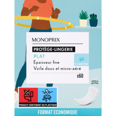 Monoprix Protège-Lingerie Plat Enrichi À L'Aloe Vera x60 Monoprix Protège-Lingerie Plat Enrichi À L'Aloe Vera X60