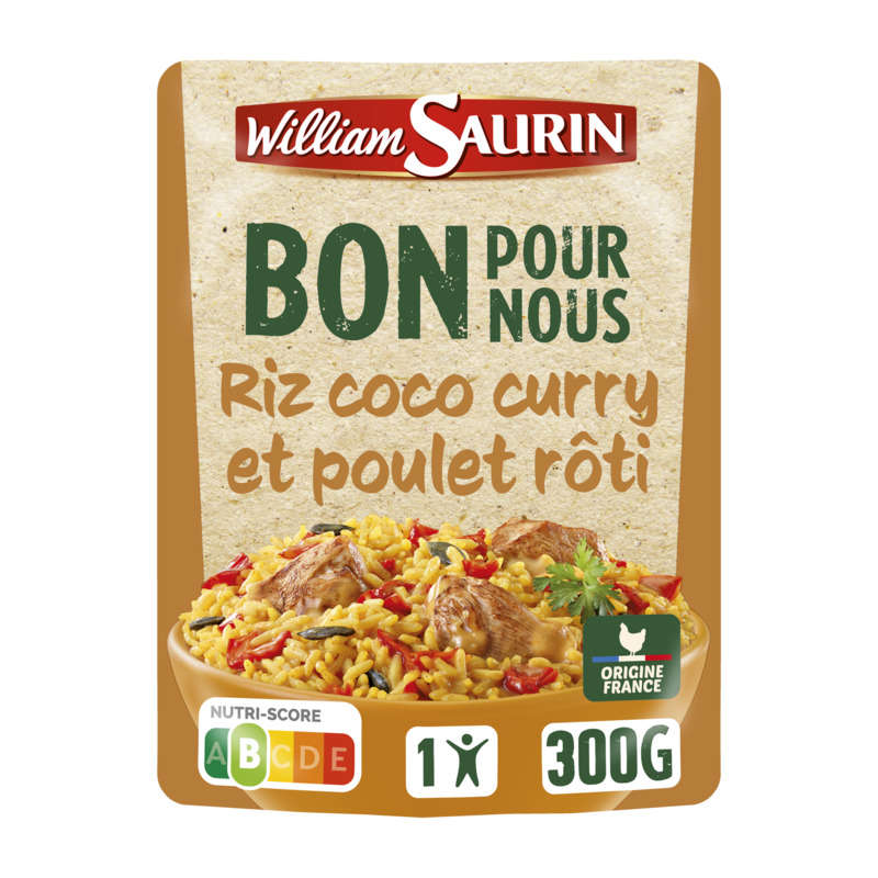 Williams Saurin Riz coco curry et poulet rôti 300g Williams Saurin Riz coco curry et poulet rôti 300g