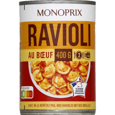 Monoprix Ravioli pur boeuf 400g