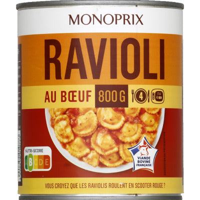 Monoprix Ravioli pur boeuf à la sauce Italienne 800g