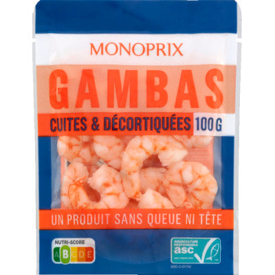 Monoprix Gambas Cuites & Décortiquées 100g