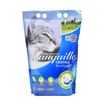 Tranquille litière cristale gel de silice au charbon actif 4L