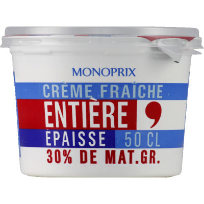 Monoprix crème fraîche entier 30% 50cl