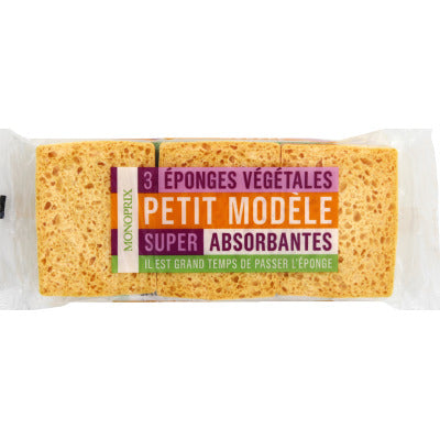 Monoprix Eponges Végétales Petit Modèle Super Absorbantes