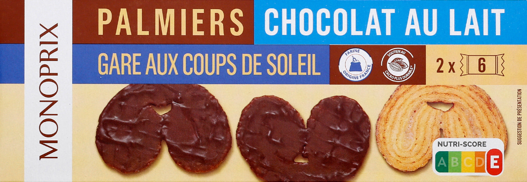 Monoprix Palmier Chocolat au Lait 110g