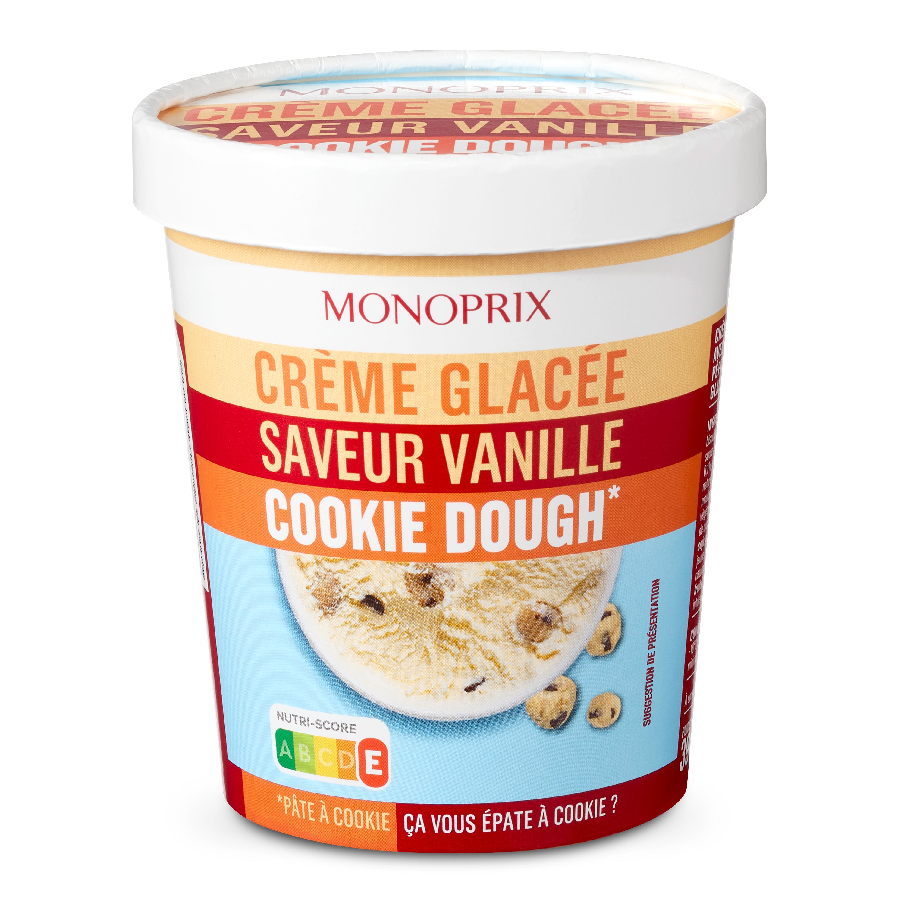 Monoprix Pot Glace Vanille Cookie Dough 394g