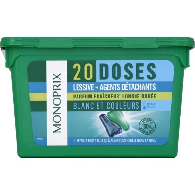 Monoprix Lessive & Détachants parfum fraicheur Longue Durée 444g x20