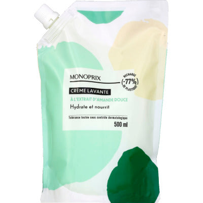 Monoprix Crème Lavante Amande Douce Hydrate et Nourrit 500ml