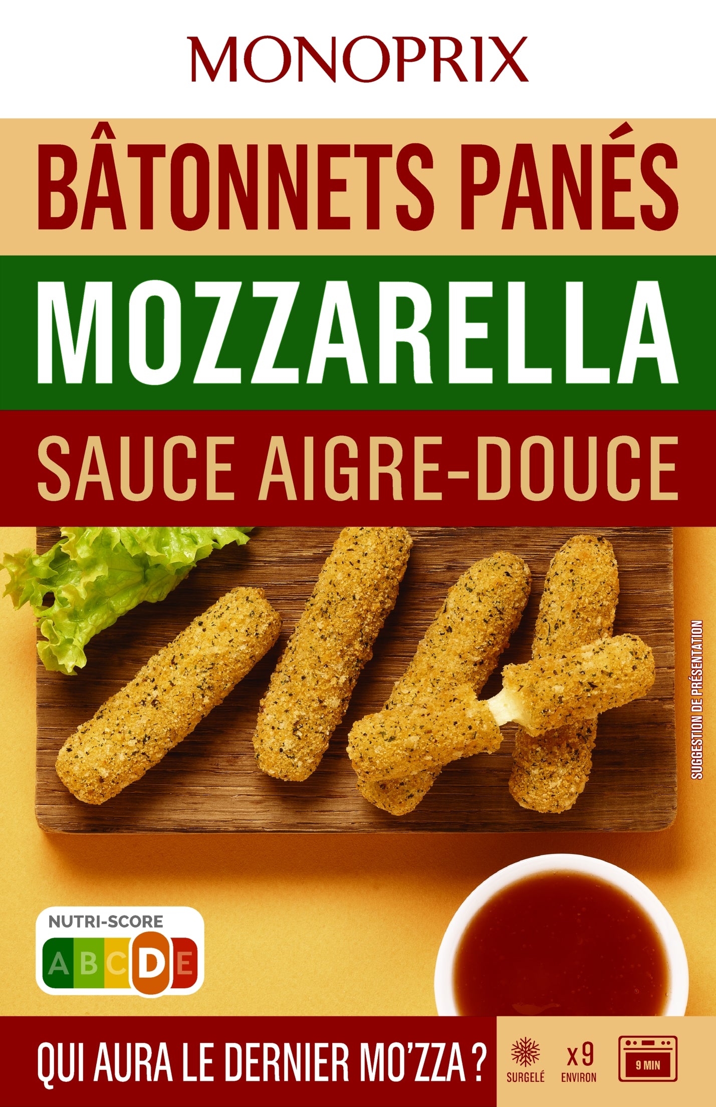 Monoprix Bâtonnets panés à la mozzarella 250g