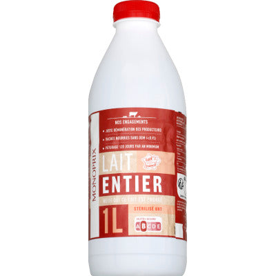 Monoprix Lait entier stérilisé UHT 1l