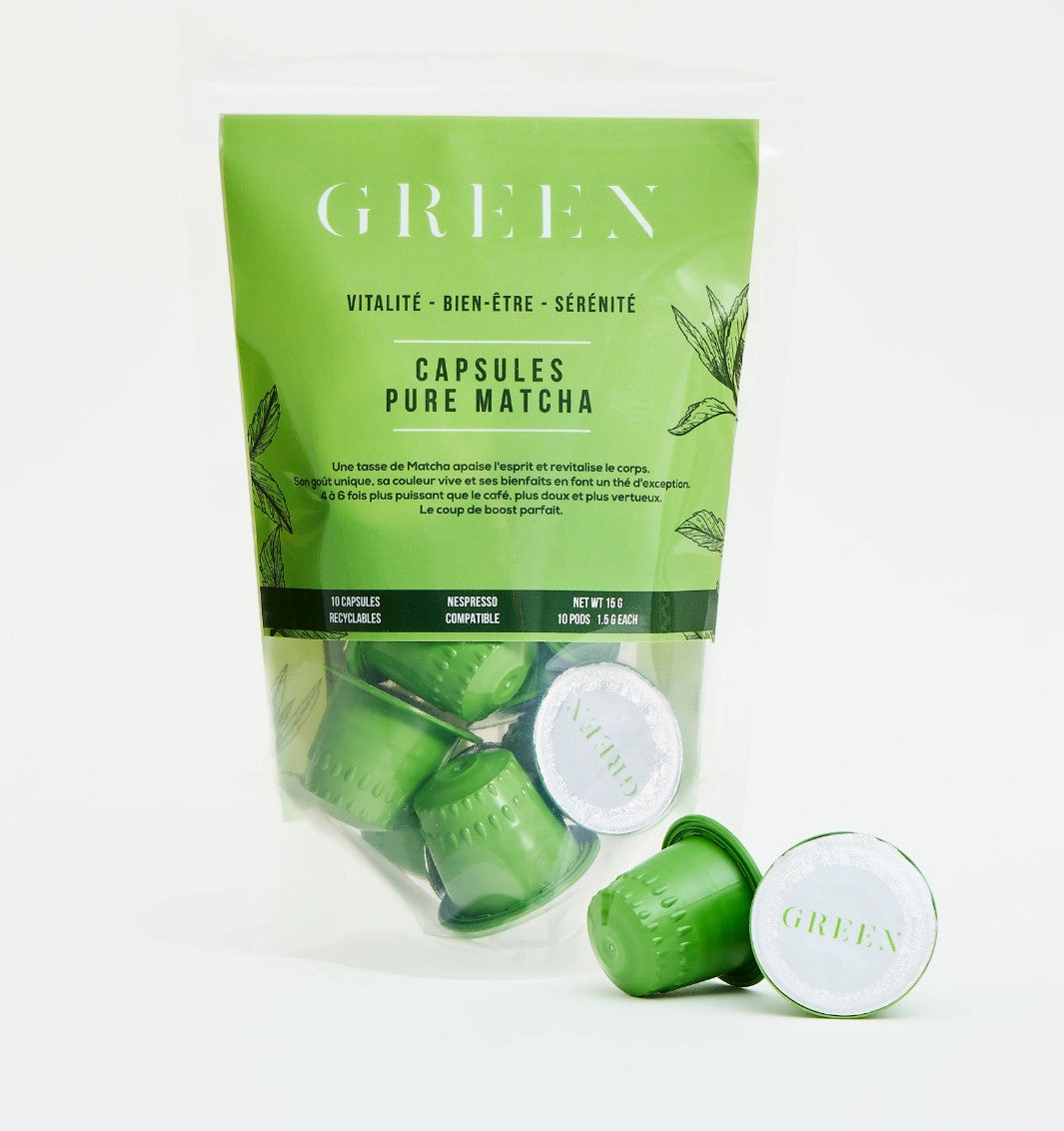 Green Capsules Pure Matcha x10