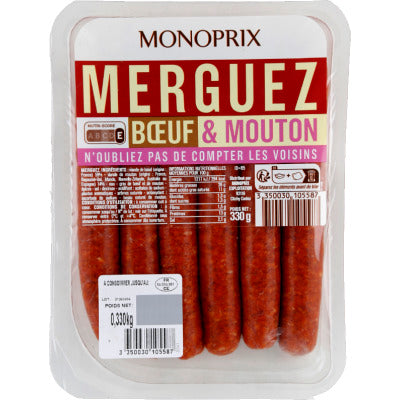 Monoprix Merguez bœuf & mouton 330g