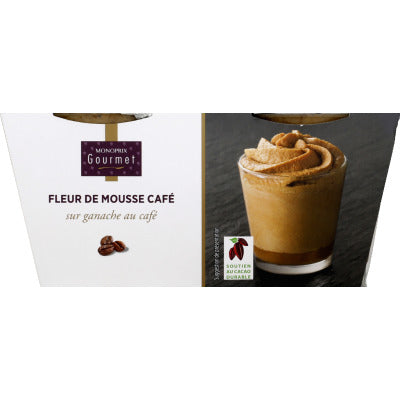 Monoprix Gourmet Fleur de mousse café sur sa ganache 2X80g