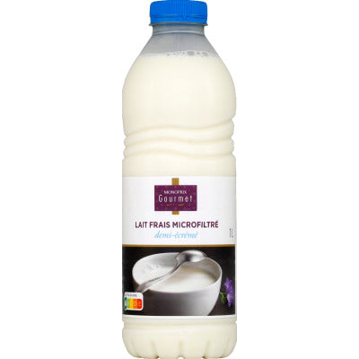 Monoprix Gourmet Lait frais et demi-écrémé, microfiltré pb unité