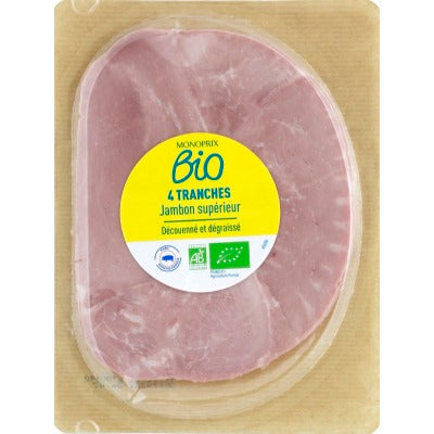 Monoprix Bio Jambon Supérieur 160G X4