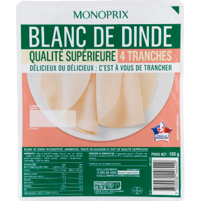 Monoprix blanc de dinde de qualité supérieure 160g