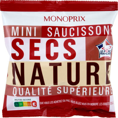 Monoprix Mini Saucissons Secs Nature 75G