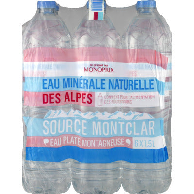 Monoprix eau minérale des alpes le pack de 6x1,5L