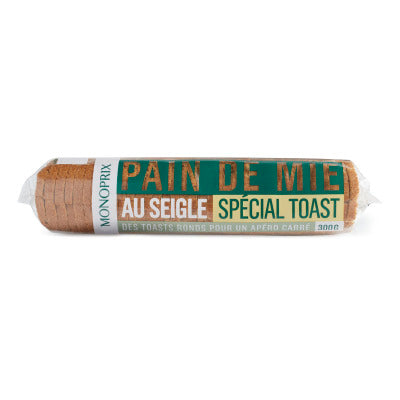 Monoprix pain de mie seigle spécial toast 280g