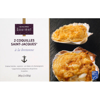 Monoprix Gourmet 2 Coquilles Saint-Jacques À La Bretonne 240G