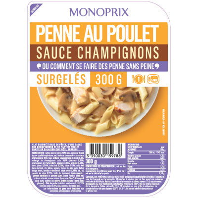 Monoprix Penne au poulet accompagnée d'une sauce champignons 300g